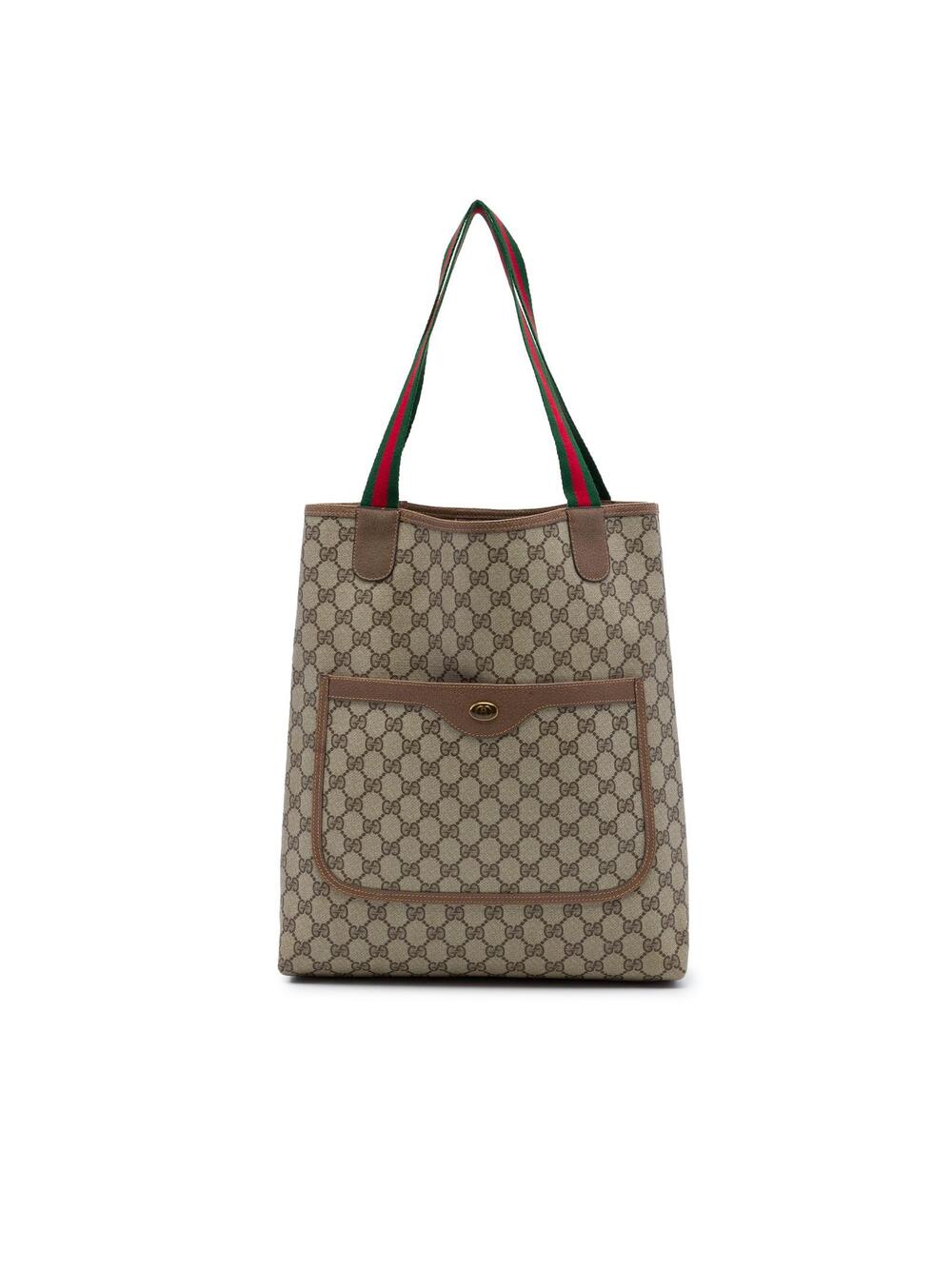 Gucci Gg Supreme Web Tote Pre-Loved #361016G58B
